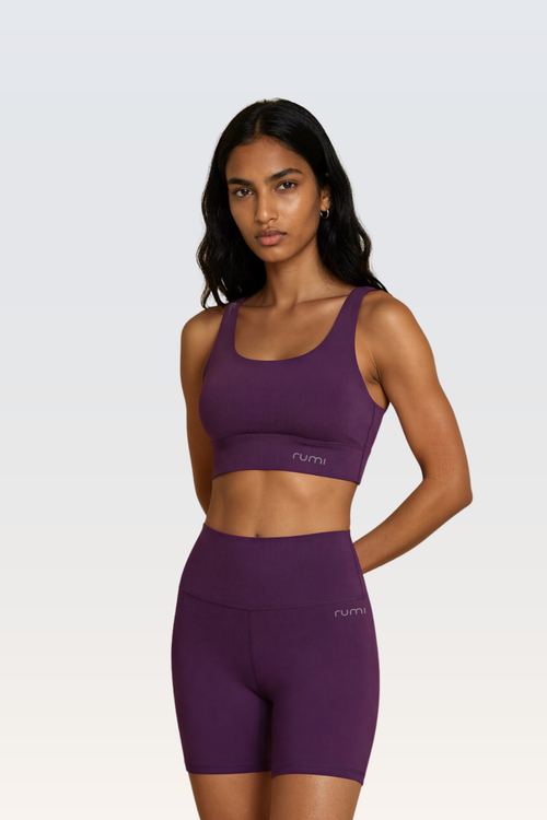 W SunSoft Stringy Crop Top Bra - Plum Dark